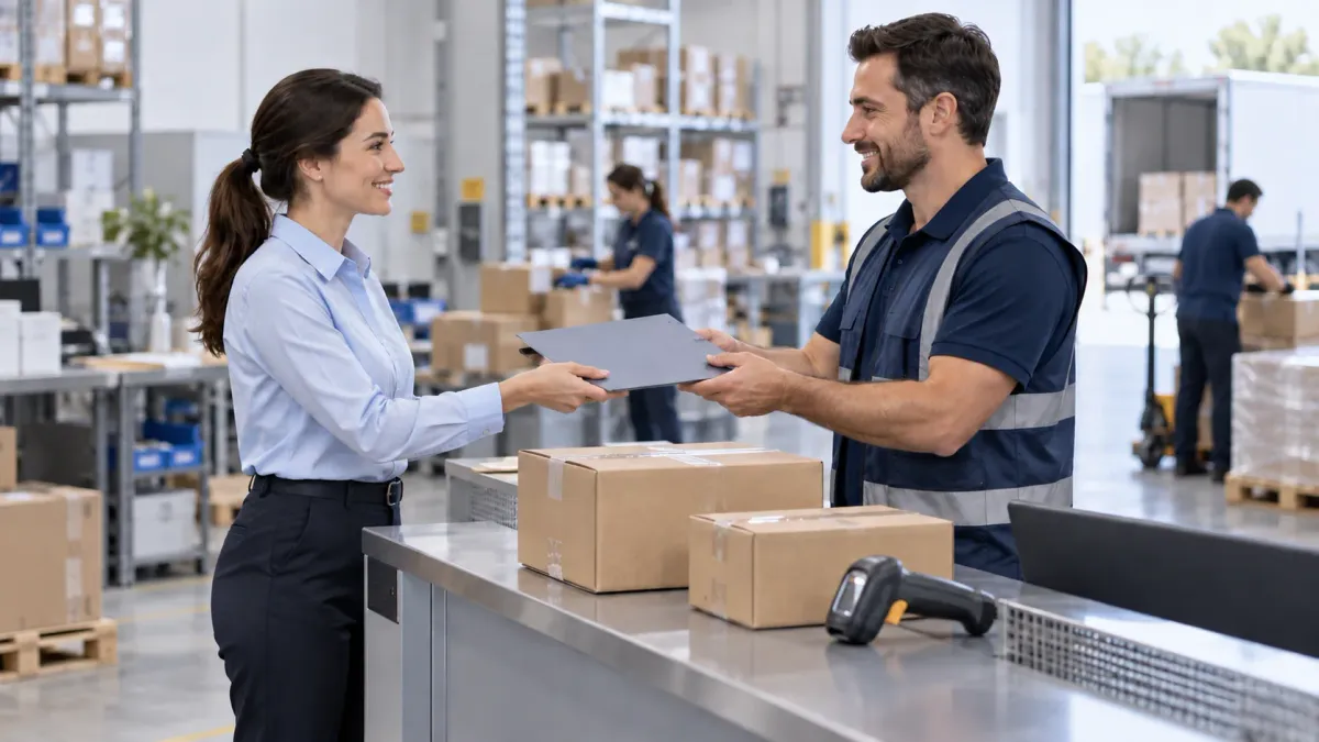 Conceptual handover to a third-party warehouse operator