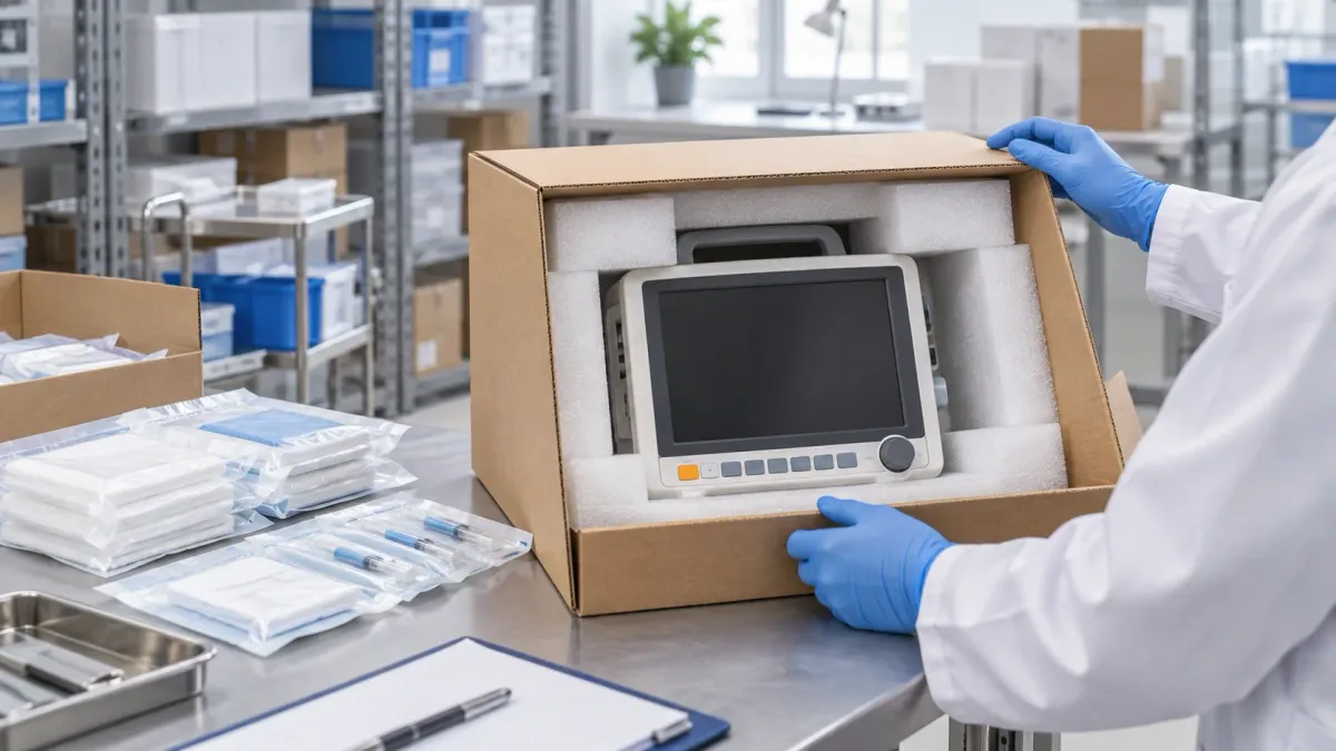 Illustration of receiving inspection for medical equipment and sealed consumables
