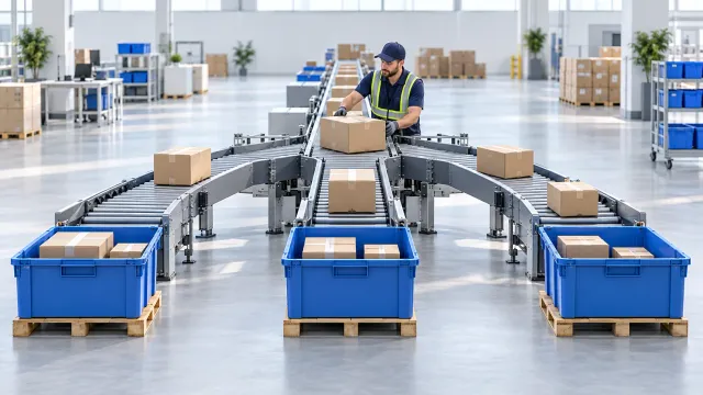 Conceptual bonded cargo consolidation and outbound batch sorting