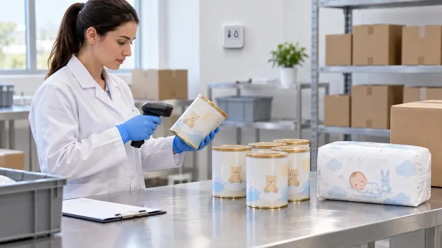 Illustration of batch checks for infant formula and baby-care goods