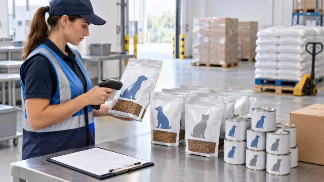 Illustration of seal and batch inspection for imported pet food
